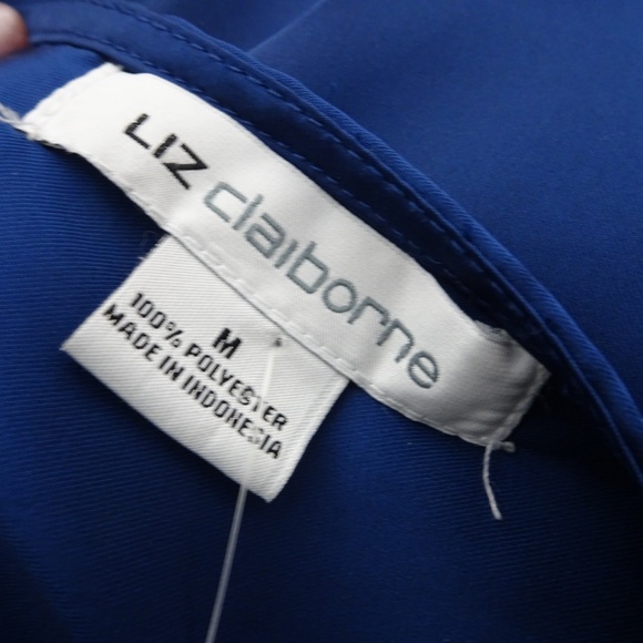 Royal Blue Front Button Long Sleeve Blouse Size M - Picture 7 of 8